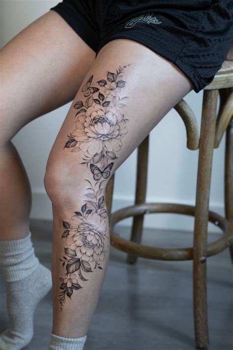 floral thigh tattoos|floral thigh tattoos for women.